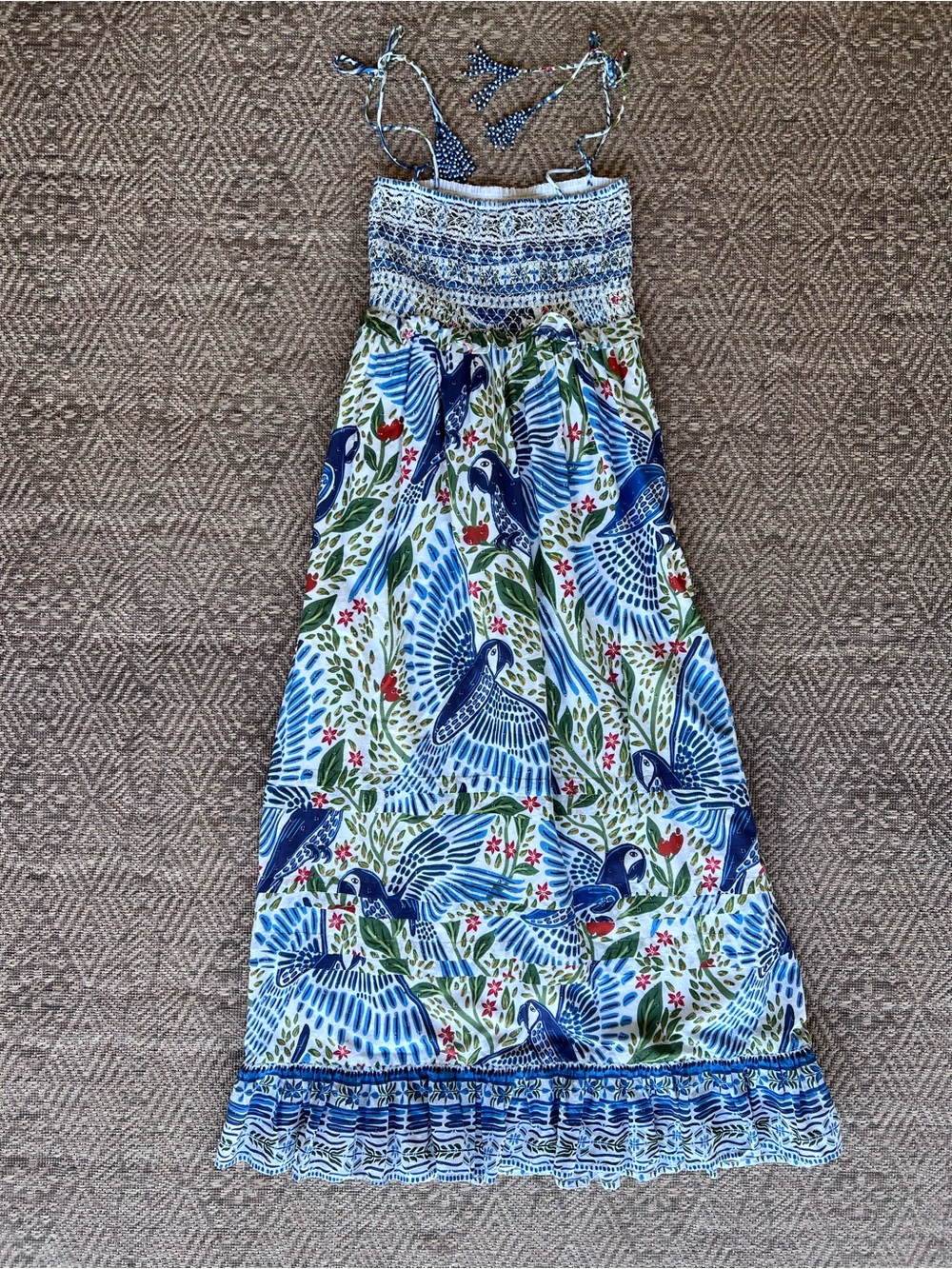 FARM Rio Blue, Green & White Tropical Print Maxi Dress - Picture 7 of 9